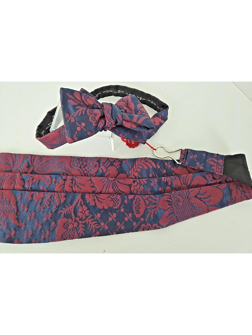 L'Escalier D'Argent Bow Tie Cummerbund 2 pc Set Soie Silk Adjustable Formal Prom